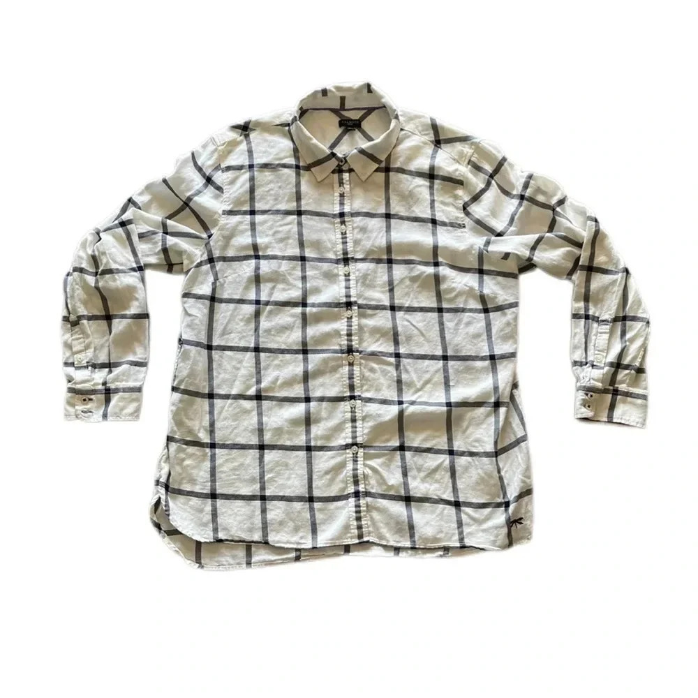 Talbot Plaid Long Sleeve Cotton Button Down Shirt Women’s XL petite (fits small)